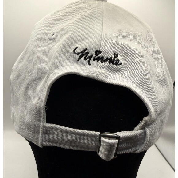 Minnie Mouse Disney Hat White Adjustable Unisex Adults Embroidered Cap Preowned - Picture 3 of 5